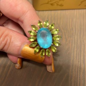 Real gemstone and sterling silver ring size 5. Tanzanite